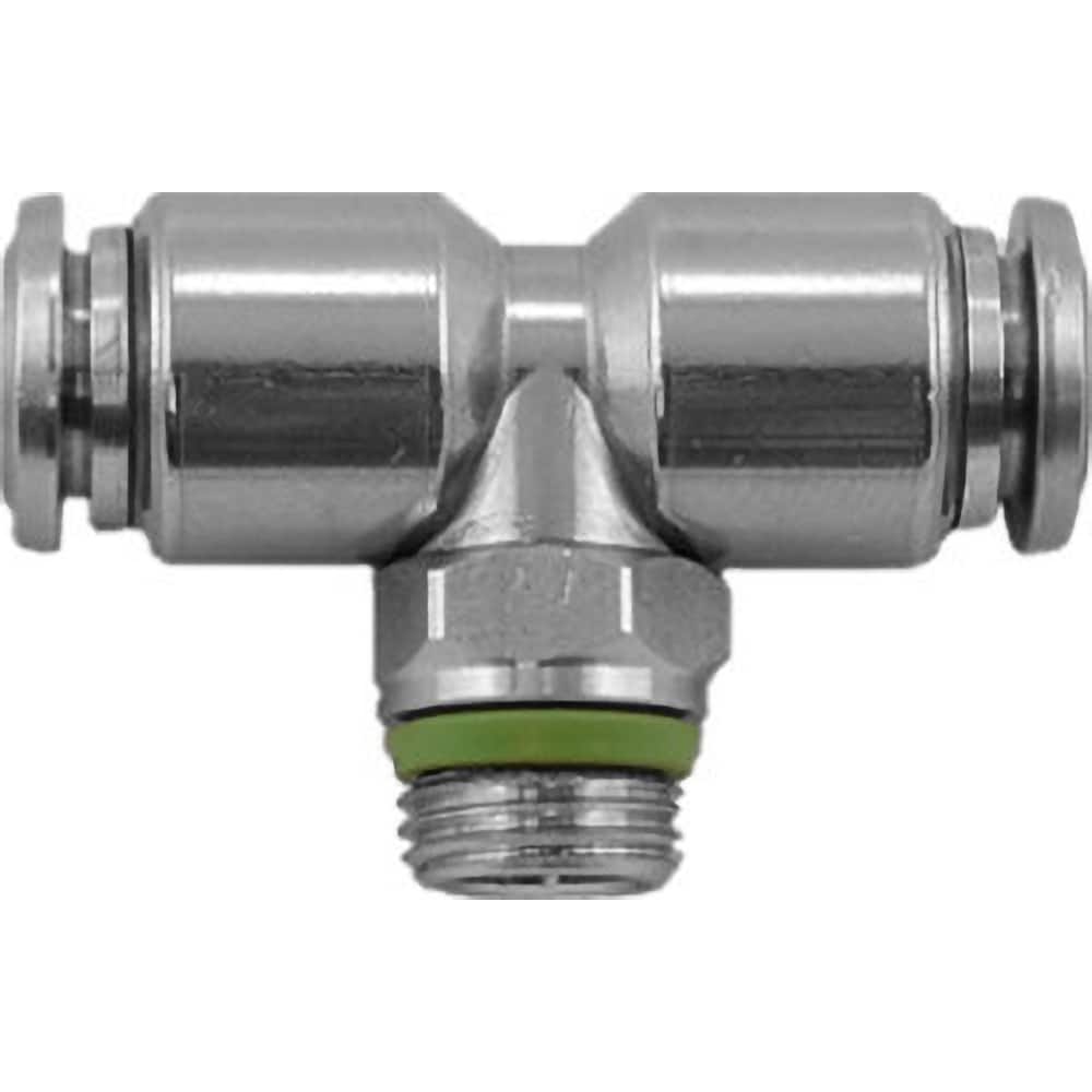 Aignep USA - Metal Push-To-Connect Tube Fittings; Type: Male Branch Tee Swivel ; Tube Outside Diameter (mm): 10 ; Maximum Working Pressure: 290.000 ; Connection Style: Push to Connect ; Connection Type: Push to Connect ; Material: 316L Stainless Steel - Exact Tooling