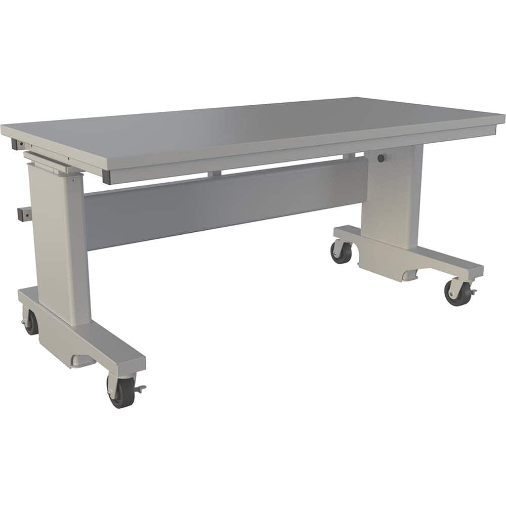 BOSTONtec - Mobile Work Benches; Type: Mobile Work Bench ; Length: 60 (Inch); Depth (Inch): 30 ; Height (Inch): 28 ; Maximum Height (Inch): 44 ; Top Material: Laminate - Exact Tooling