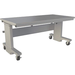 BOSTONtec - Mobile Work Benches; Type: Mobile Work Bench ; Length: 60 (Inch); Depth (Inch): 30 ; Height (Inch): 28 ; Maximum Height (Inch): 44 ; Top Material: Laminate - Exact Tooling