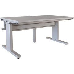 BOSTONtec - Stationary Work Benches, Tables; Type: Electric Height Adjustable Workstation ; Top Material: Laminate ; Width (Inch): 60 ; Depth (Inch): 36 ; Maximum Height (Inch): 44 ; Leg Style: Adjustable Height; C-Leg (Cantilever); Motor Height Adjustme - Exact Tooling