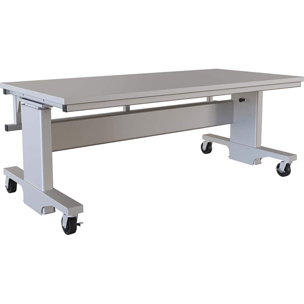 BOSTONtec - Mobile Work Benches; Type: Mobile Work Bench ; Length: 72 (Inch); Depth (Inch): 36 ; Height (Inch): 28 ; Maximum Height (Inch): 44 ; Top Material: Laminate - Exact Tooling