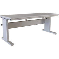 BOSTONtec - Stationary Work Benches, Tables; Type: Manual Height Adjustable Workstation ; Top Material: Laminate ; Width (Inch): 72 ; Depth (Inch): 30 ; Maximum Height (Inch): 44 ; Leg Style: Adjustable Height; C-Leg (Cantilever); Manual Height Adjustment - Exact Tooling