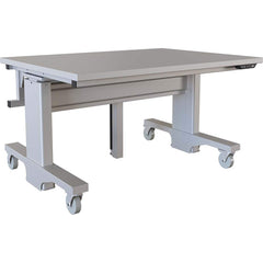 BOSTONtec - Mobile Work Benches; Type: Mobile Work Bench ; Length: 48 (Inch); Depth (Inch): 36 ; Height (Inch): 28 ; Maximum Height (Inch): 44 ; Top Material: Laminate - Exact Tooling