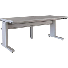 BOSTONtec - Stationary Work Benches, Tables; Type: Electric Height Adjustable Workstation ; Top Material: Laminate ; Width (Inch): 72 ; Depth (Inch): 30 ; Maximum Height (Inch): 44 ; Leg Style: Adjustable Height; C-Leg (Cantilever); Motor Height Adjustme - Exact Tooling