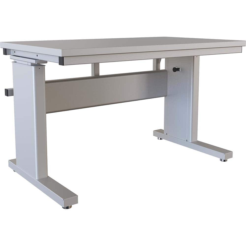 BOSTONtec - Stationary Work Benches, Tables; Type: Manual Height Adjustable Workstation ; Top Material: Laminate ; Width (Inch): 48 ; Depth (Inch): 30 ; Maximum Height (Inch): 44 ; Leg Style: Adjustable Height; C-Leg (Cantilever); Manual Height Adjustment - Exact Tooling