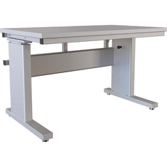 BOSTONtec - Stationary Work Benches, Tables; Type: Manual Height Adjustable Workstation ; Top Material: Laminate ; Width (Inch): 48 ; Depth (Inch): 30 ; Maximum Height (Inch): 44 ; Leg Style: Adjustable Height; C-Leg (Cantilever); Manual Height Adjustment - Exact Tooling