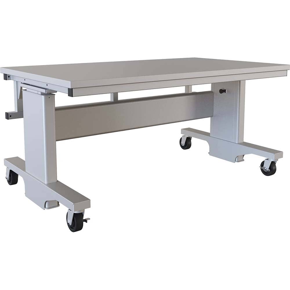 BOSTONtec - Mobile Work Benches; Type: Mobile Work Bench ; Length: 60 (Inch); Depth (Inch): 36 ; Height (Inch): 28 ; Maximum Height (Inch): 44 ; Top Material: Laminate - Exact Tooling