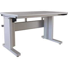 BOSTONtec - Stationary Work Benches, Tables; Type: Electric Height Adjustable Workstation ; Top Material: Laminate ; Width (Inch): 48 ; Depth (Inch): 30 ; Maximum Height (Inch): 44 ; Leg Style: Adjustable Height; C-Leg (Cantilever); Motor Height Adjustme - Exact Tooling