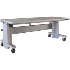 BOSTONtec - Mobile Work Benches; Type: Mobile Work Bench ; Length: 72 (Inch); Depth (Inch): 30 ; Height (Inch): 28 ; Maximum Height (Inch): 44 ; Top Material: Laminate - Exact Tooling