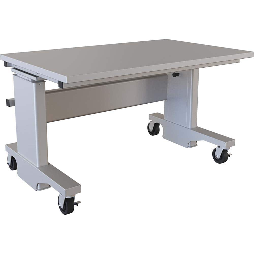 BOSTONtec - Mobile Work Benches; Type: Mobile Work Bench ; Length: 48 (Inch); Depth (Inch): 30 ; Height (Inch): 28 ; Maximum Height (Inch): 44 ; Top Material: Laminate - Exact Tooling