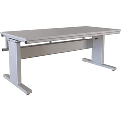 BOSTONtec - Stationary Work Benches, Tables; Type: Manual Height Adjustable Workstation ; Top Material: Laminate ; Width (Inch): 72 ; Depth (Inch): 36 ; Maximum Height (Inch): 44 ; Leg Style: Adjustable Height; C-Leg (Cantilever); Manual Height Adjustment - Exact Tooling