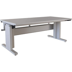 BOSTONtec - Stationary Work Benches, Tables; Type: Electric Height Adjustable Workstation ; Top Material: Laminate ; Width (Inch): 72 ; Depth (Inch): 36 ; Maximum Height (Inch): 44 ; Leg Style: Adjustable Height; C-Leg (Cantilever); Motor Height Adjustme - Exact Tooling