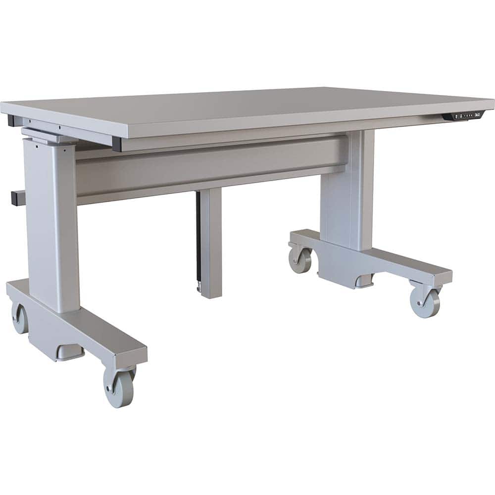 BOSTONtec - Mobile Work Benches; Type: Mobile Work Bench ; Length: 48 (Inch); Depth (Inch): 30 ; Height (Inch): 28 ; Maximum Height (Inch): 44 ; Top Material: Laminate - Exact Tooling