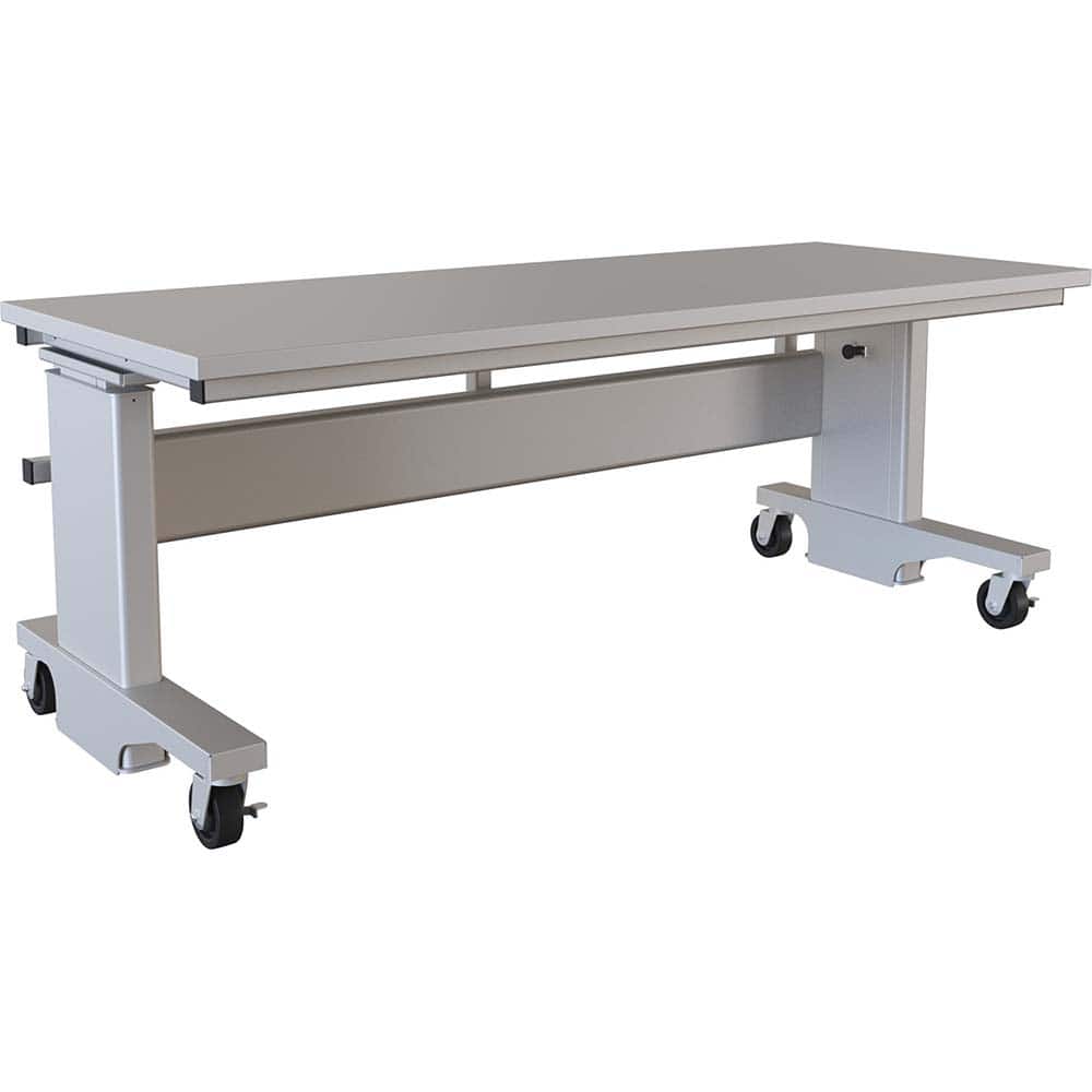 BOSTONtec - Mobile Work Benches; Type: Mobile Work Bench ; Length: 72 (Inch); Depth (Inch): 30 ; Height (Inch): 28 ; Maximum Height (Inch): 44 ; Top Material: Laminate - Exact Tooling