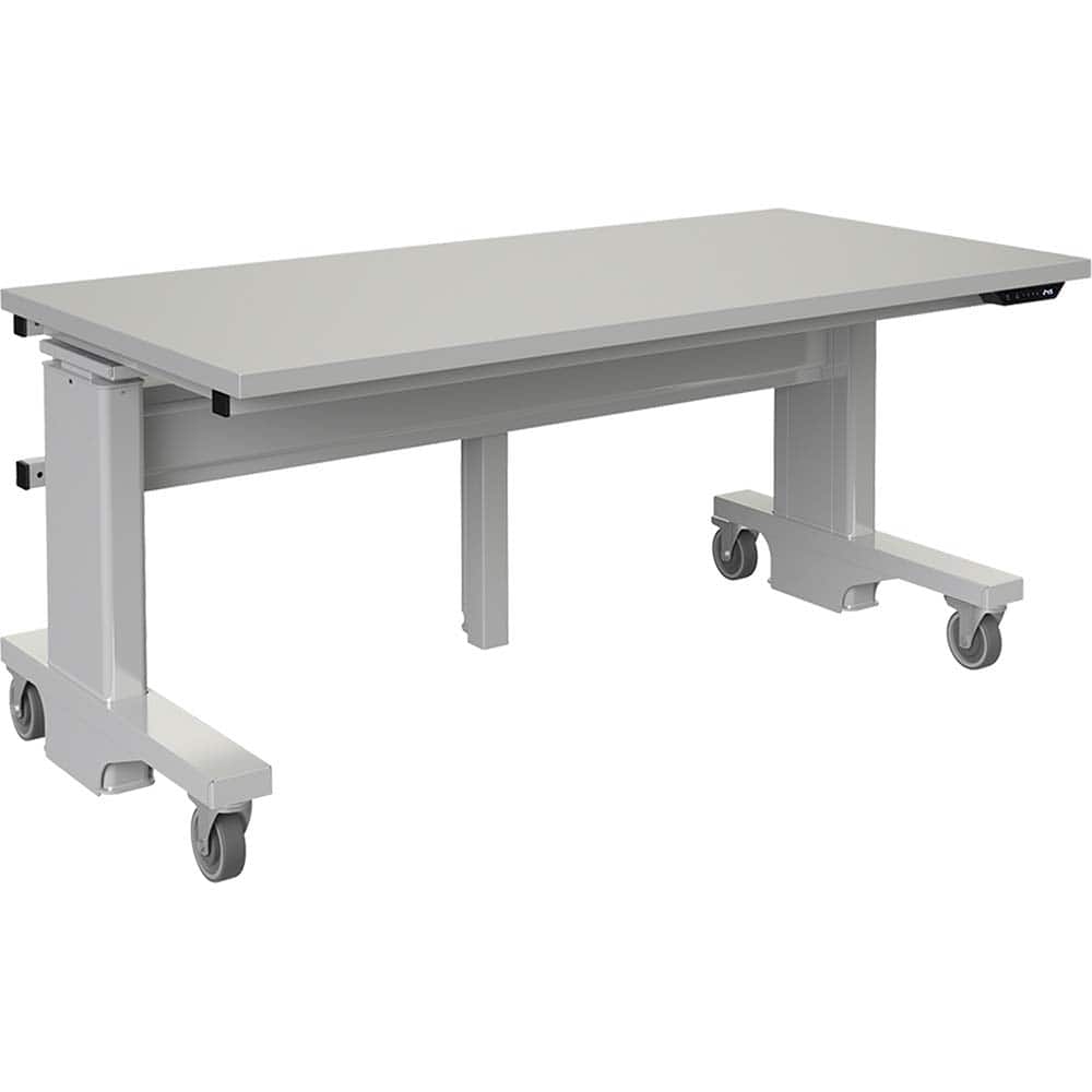 BOSTONtec - Mobile Work Benches; Type: Mobile Work Bench ; Length: 60 (Inch); Depth (Inch): 30 ; Height (Inch): 28 ; Maximum Height (Inch): 44 ; Top Material: Laminate - Exact Tooling