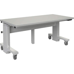 BOSTONtec - Mobile Work Benches; Type: Mobile Work Bench ; Length: 60 (Inch); Depth (Inch): 30 ; Height (Inch): 28 ; Maximum Height (Inch): 44 ; Top Material: Laminate - Exact Tooling