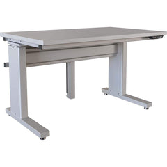 BOSTONtec - Stationary Work Benches, Tables; Type: Electric Height Adjustable Workstation ; Top Material: Laminate ; Width (Inch): 48 ; Depth (Inch): 30 ; Maximum Height (Inch): 44 ; Leg Style: Adjustable Height; C-Leg (Cantilever); Motor Height Adjustme - Exact Tooling