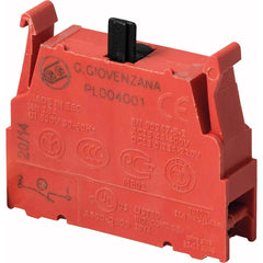 Automation Systems Interconnect - Pushbutton Switch Accessories; Switch Accessory Type: Contact Block ; For Use With: Pendtant Stations ; Color: Red ; Operator Illumination: NonIlluminated ; Material: Plastic - Exact Tooling