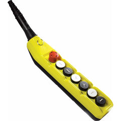 Automation Systems Interconnect - Pushbutton Switch Accessories; Switch Accessory Type: Pushbutton Operator; Emergency Stop ; For Use With: Hoists; Cranes ; Pushbutton Type: Flush ; Pushbutton Shape: Round ; Color: Yellow ; Operator Illumination: NonIllu - Exact Tooling
