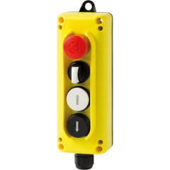 Automation Systems Interconnect - Pushbutton Switch Accessories; Switch Accessory Type: Pushbutton Operator; Emergency Stop ; For Use With: Hoists; Cranes ; Pushbutton Type: Flush ; Pushbutton Shape: Round ; Color: Yellow ; Operator Illumination: NonIllu - Exact Tooling
