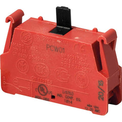 Automation Systems Interconnect - Pushbutton Switch Accessories; Switch Accessory Type: Contact Block ; For Use With: Pendtant Stations ; Color: Red ; Operator Illumination: NonIlluminated ; Material: Plastic - Exact Tooling