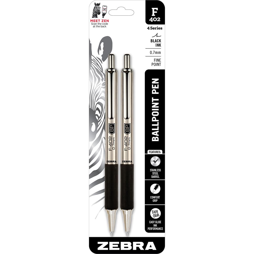 Zebra Pen - Pens & Pencils; Type: Ball Point Pen ; Color: Black ; Tip Type: 0.7MM - Exact Tooling