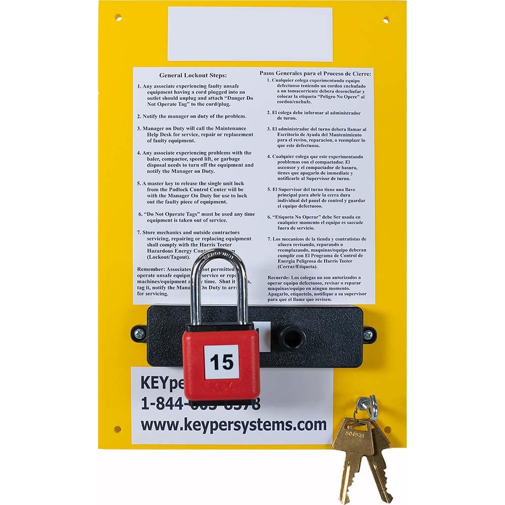 KEYper Systems - Lockout Centers & Stations; Type: Lock Management System ; Equipped or Empty: Equipped ; Maximum Number of Locks: 1 ; Language: English ; Board Coating: Powder-Coated - Exact Tooling