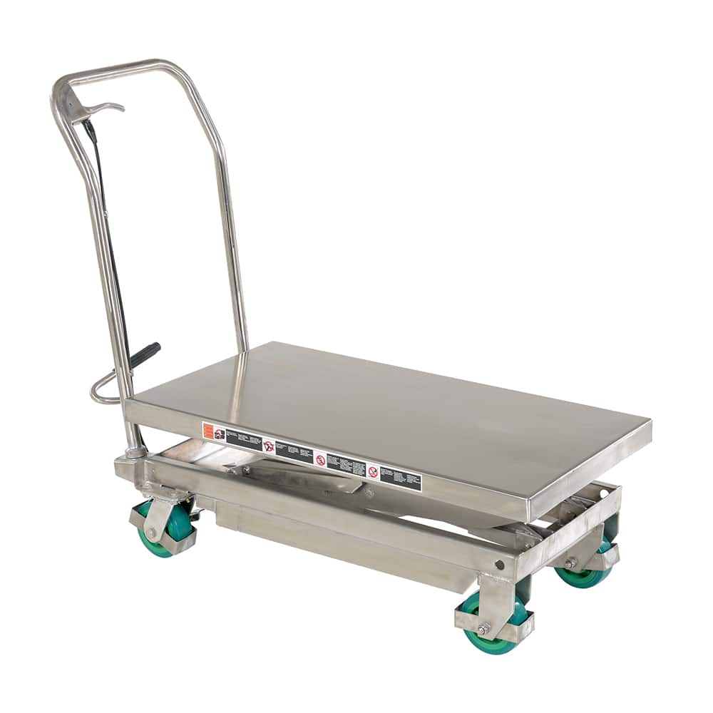 Vestil - Lifting Tables; Type: Elevating Cart ; Lift Style: Scissor ; Style: Manual ; Load Capacity (Lb.): 600.000 ; Minimum Height (Inch): 14 ; Lift Height (Inch): 51-1/8 - Exact Tooling