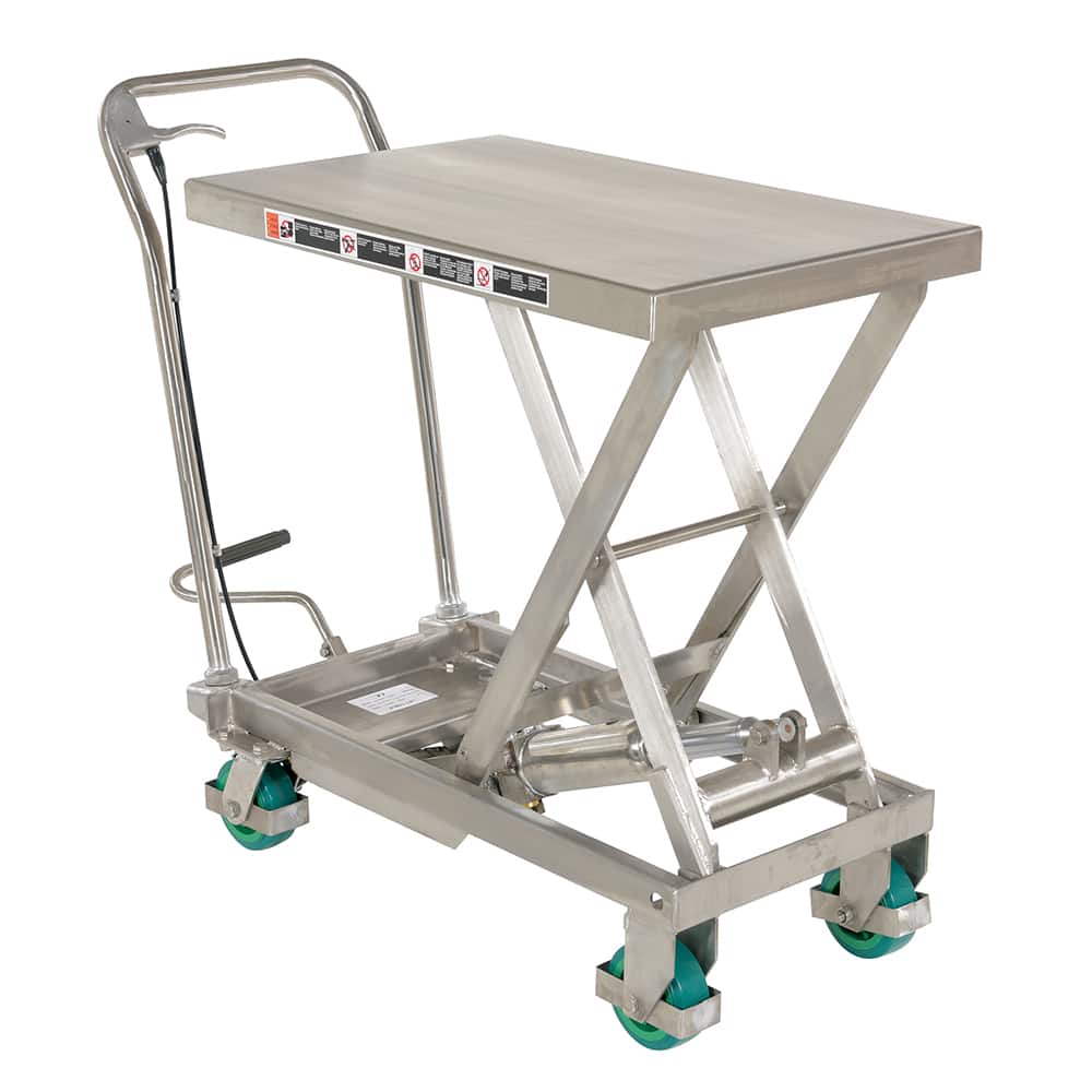 Vestil - Lifting Tables; Type: Scissor Cart ; Lift Style: Scissor ; Style: Manual ; Load Capacity (Lb.): 500.000 ; Minimum Height (Inch): 11 ; Lift Height (Inch): 35-7/8 - Exact Tooling