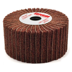 Superior Abrasives - Mounted Flap Wheels; Abrasive Type: Non-Woven ; Outside Diameter (Inch): 4 ; Face Width (Inch): 2 ; Abrasive Material: Aluminum Oxide ; Grit: 180 ; Mounting Type: Arbor - Exact Tooling