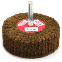 Superior Abrasives - Mounted Flap Wheels; Abrasive Type: Non-Woven ; Outside Diameter (Inch): 3 ; Face Width (Inch): 1 ; Abrasive Material: Aluminum Oxide ; Grade: Coarse ; Mounting Type: 1/4" Shank - Exact Tooling