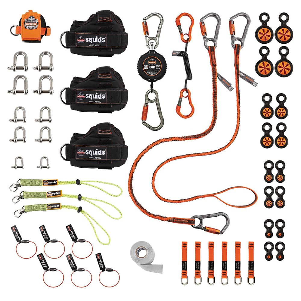 Ergodyne - Carabiners; Caribiner Type: Locking ; Gate Type: Screw Lock ; Gate Opening (Inch): 5/32 ; Material: Nylon; Plastic; Polyester; Stainless Steel ; Capacity (Lb.): 15 - Exact Tooling