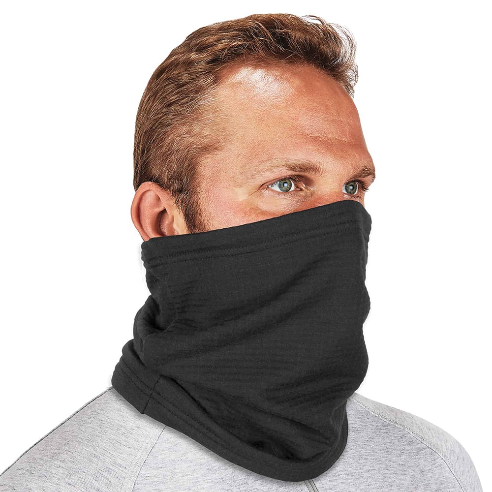Ergodyne - Arc Flash & FR Hoods; Hood Type: Arc Flash Protection ; Hood Style: Neck Gaiter ; Material: Polartec FR Power Grid Fleece ; Size: Universal ; Color: Navy ; Maximum Arc Flash Protection (cal/Sq. cm): 20.00 - Exact Tooling
