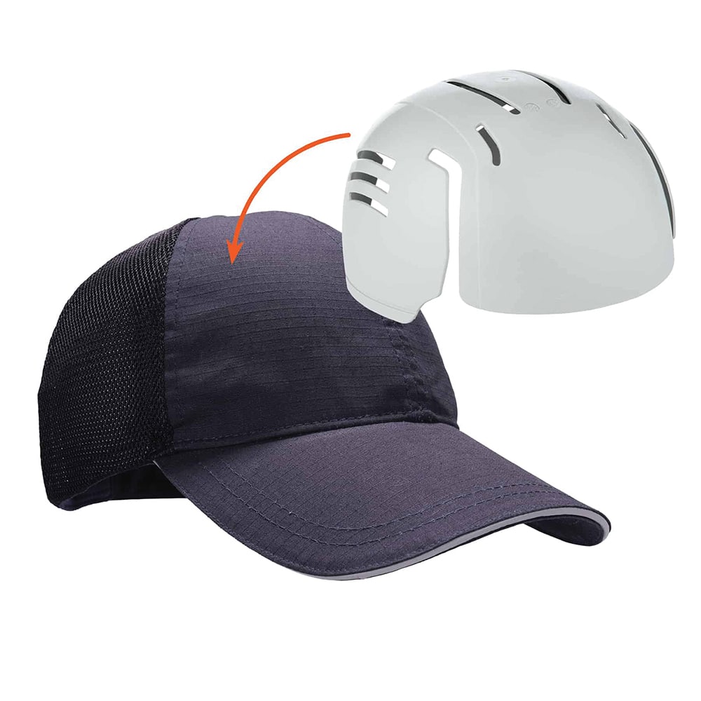 Ergodyne - Adjustable Hook & Loop Strap Vented Baseball Cap with Bump Cap Insert - Exact Tooling