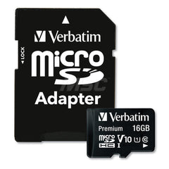 Verbatim - Office Machine Supplies & Accessories; Office Machine/Equipment Accessory Type: Memory Card ; For Use With: Laptops; Home Computer ; Storage Capacity: 16GB ; Color: Black - Exact Tooling