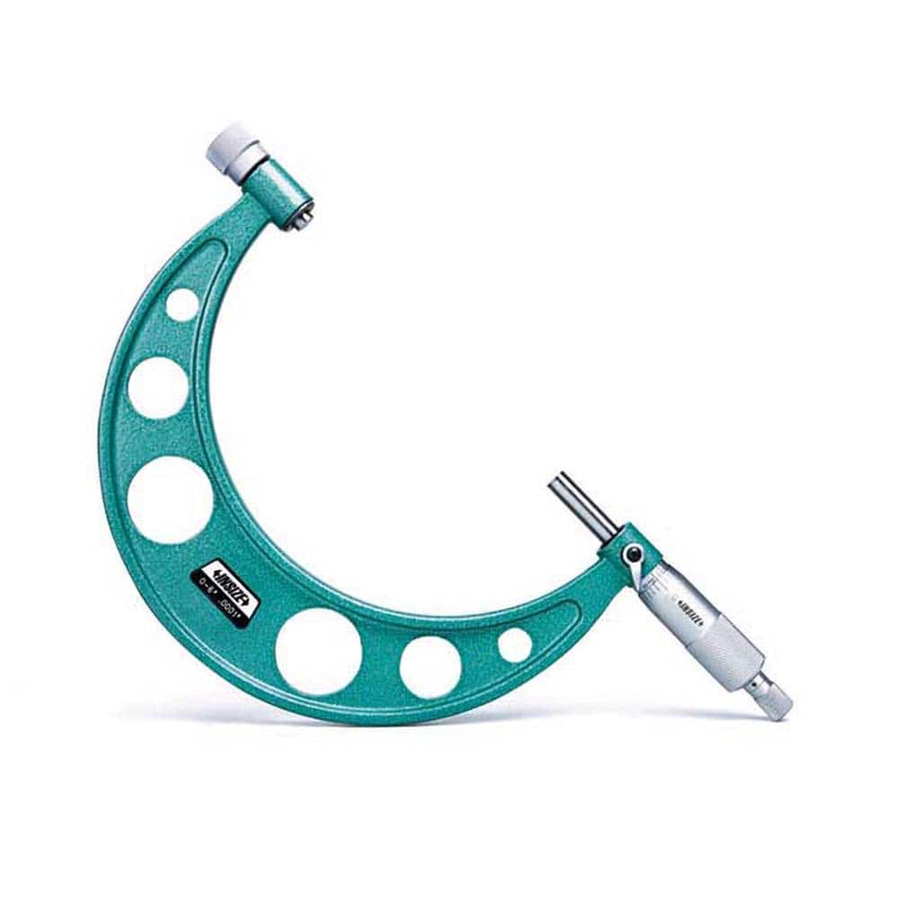 Insize USA LLC - Interchangeable-Anvil Micrometers; Operation Type: Mechanical ; Minimum Measurement (Decimal Inch): 4.0000 ; Digital Counter: No ; Maximum Measurement (Decimal Inch): 8.0000 ; Thimble Type: Ratchet Stop ; Graduation (Decimal Inch): 0.0001 - Exact Tooling