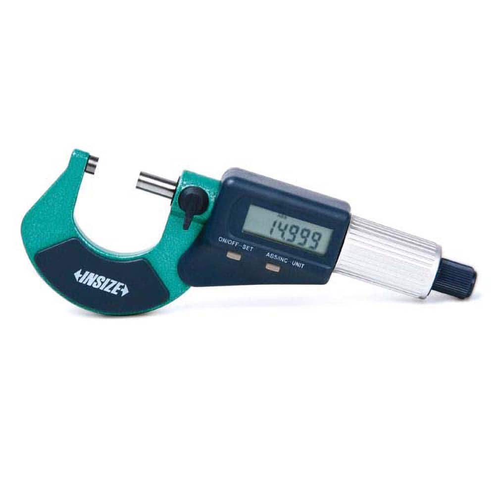 Insize USA LLC - Electronic Outside Micrometers; Type: Standard ; Minimum Measurement (Decimal Inch): 0.0000 ; Minimum Measurement (mm): 0.00 ; Maximum Measurement (mm): 25.00 ; Maximum Measurement (Decimal Inch): 1.0000 ; Thimble Type: Friction - Exact Tooling
