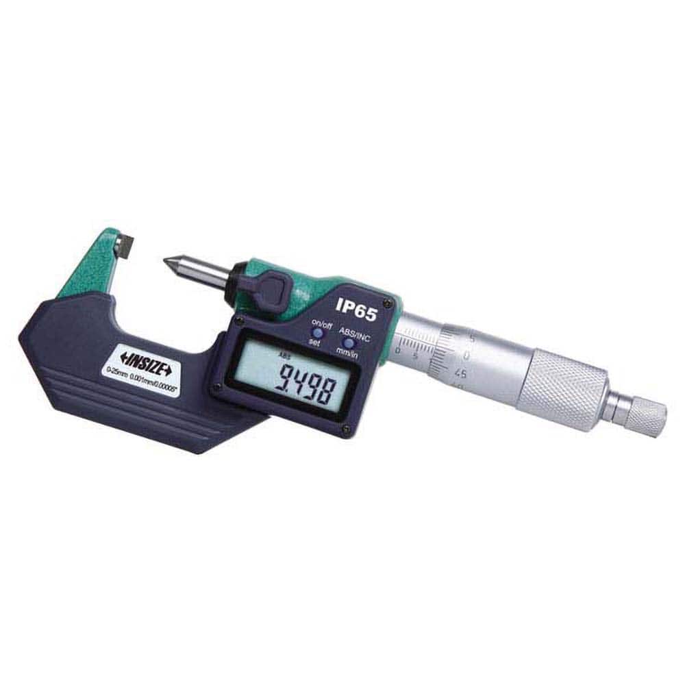 Insize USA LLC - Crimp Height Micrometers; Operation Type: Electronic ; Minimum Measurement (mm): 0.00 ; Minimum Measurement (Decimal Inch): 0.0000 ; Maximum Measurement (Decimal Inch): 1.0000 ; Maximum Measurement (mm): 25.00 ; Thimble Type: Ratchet Stop - Exact Tooling