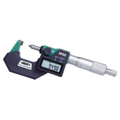 Insize USA LLC - Crimp Height Micrometers; Operation Type: Electronic ; Minimum Measurement (mm): 0.00 ; Minimum Measurement (Decimal Inch): 0.0000 ; Maximum Measurement (Decimal Inch): 1.0000 ; Maximum Measurement (mm): 25.00 ; Thimble Type: Ratchet Stop - Exact Tooling