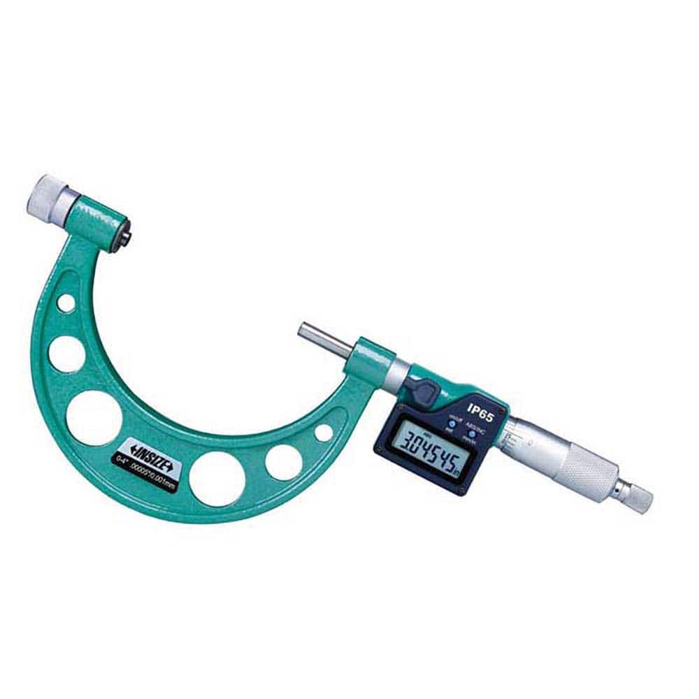 Insize USA LLC - Interchangeable-Anvil Micrometers; Operation Type: Electronic ; Minimum Measurement (mm): 150.00 ; Minimum Measurement (Decimal Inch): 6.0000 ; Digital Counter: No ; Maximum Measurement (Decimal Inch): 12.0000 ; Maximum Measurement (mm): - Exact Tooling