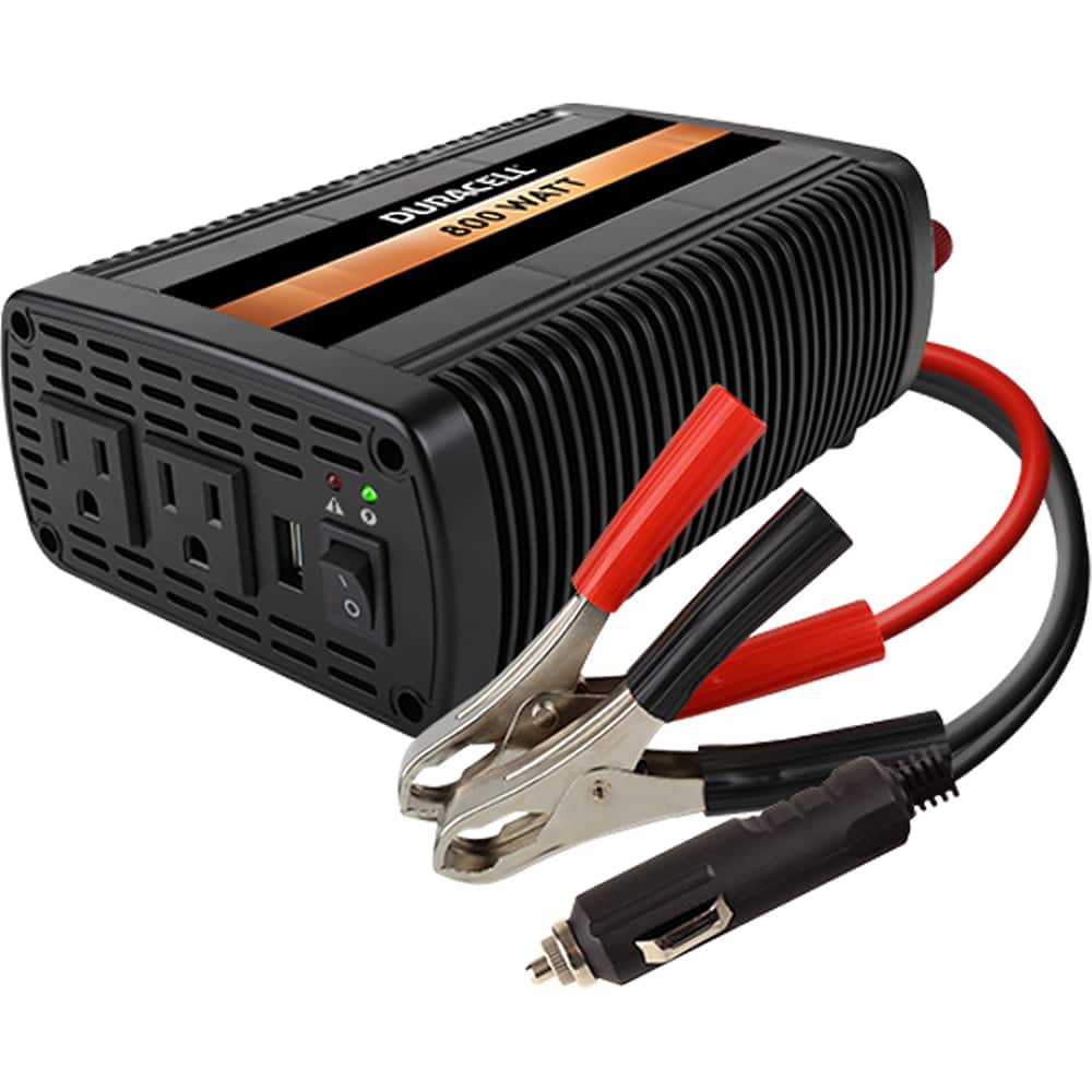 Duracell - Power Inverters; Input Voltage: 12 ; Output Voltage: 115 VAC ; Continuous Output Power (W): 800 ; Peak Output Power (W): 1600 ; Maximum Input Current Rating (A): 66 ; Cooling Method: Fan Cooled - Exact Tooling