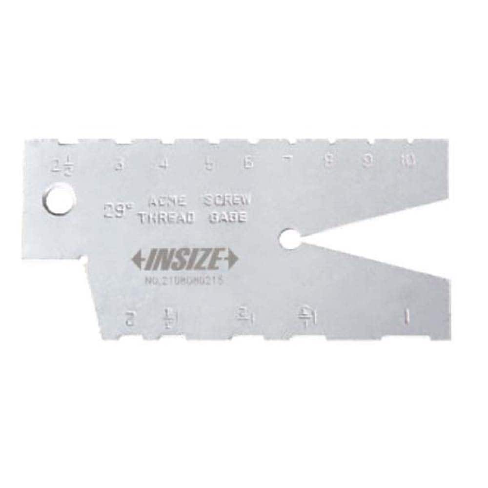 Insize USA LLC - Screw Checkers; Thread Type: Acme ; Minimum Threads per Inch: 1 ; Maximum Threads per Inch: 10 ; Material: Medium Carbon Steel ; Thread Angle (Degrees): 29.00 ; Number of Leaves: 1 - Exact Tooling