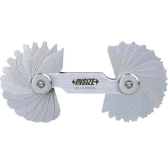 Insize USA LLC - Radius Gage Sets; Minimum Radius (Inch): 1/32 ; Maximum Radius (Inch): 1/4 ; Number of Pieces: 15 ; Material: Medium Carbon Steel - Exact Tooling