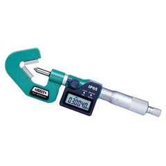 Insize USA LLC - V-Anvil Micrometers; Operation Type: Electronic ; Minimum Measurement (mm): 1.00 ; Minimum Measurement (Decimal Inch): 0.0400 ; Maximum Measurement (Decimal Inch): 0.6000 ; Maximum Measurement (mm): 15.00 ; Thimble Type: Ratchet Stop - Exact Tooling