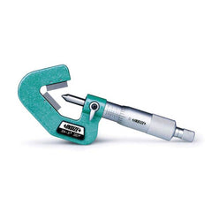 Insize USA LLC - V-Anvil Micrometers; Operation Type: Mechanical ; Minimum Measurement (Decimal Inch): 0.0400 ; Maximum Measurement (Decimal Inch): 0.6000 ; Thimble Type: Ratchet Stop ; Digital Counter: No ; Calibrated: Yes - Exact Tooling