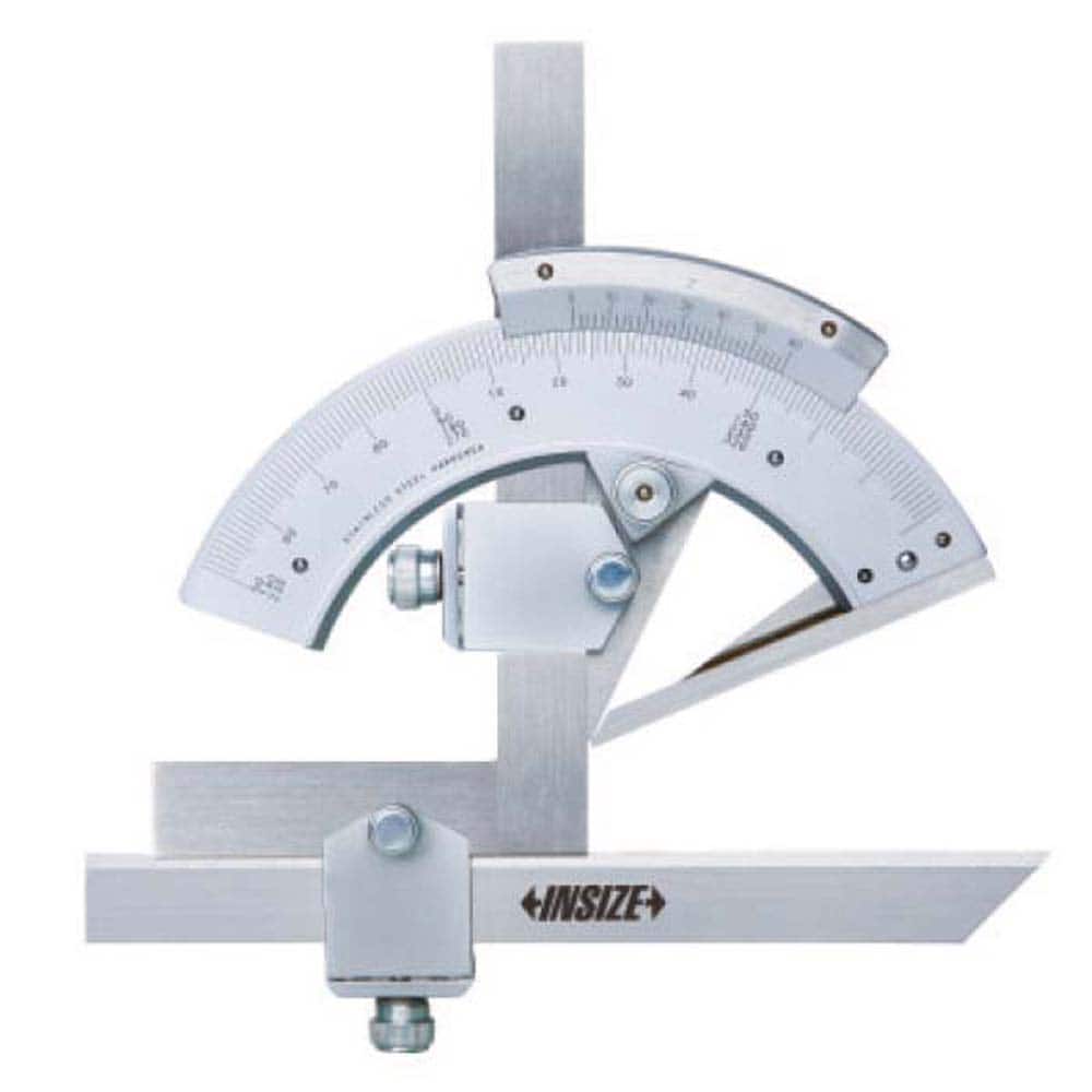 Insize USA LLC - Bevel Protractors; Blade Length (mm): 150.0000 ; Blade Length (Inch): 5-29/32 ; Maximum Measurement (Degrees): 320.00 ; Dial Graduation (Degrees): 2.00 ; Dial Range: 0-320 ; Accuracy (Minutes): 2.00 - Exact Tooling