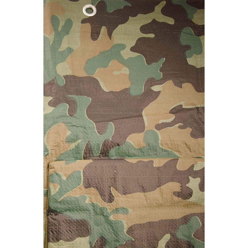 Erickson Manufacturing - Tarps & Dust Covers; Material: Polyethylene ; Width (Feet): 8.00 ; Grommet: Yes ; Color: Camo ; Length: 10 - Exact Tooling