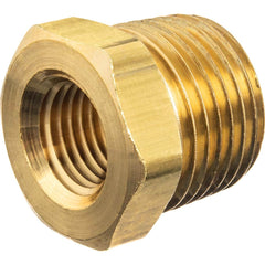 USA Sealing - Brass & Chrome Pipe Fittings; Type: Hex Bushing ; Fitting Size: 4 x 2 ; End Connections: MNPT x FNPT ; Material: Brass ; Pressure Rating (psi): 125 ; Finish/Coating: Uncoated - Exact Tooling