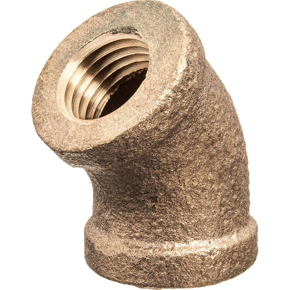 USA Sealing - Brass & Chrome Pipe Fittings; Type: 45 Elbow ; Fitting Size: 2 x 2 ; End Connections: FBSPT x FBSPT ; Material: Brass ; Pressure Rating (psi): 125 ; Finish/Coating: Uncoated - Exact Tooling