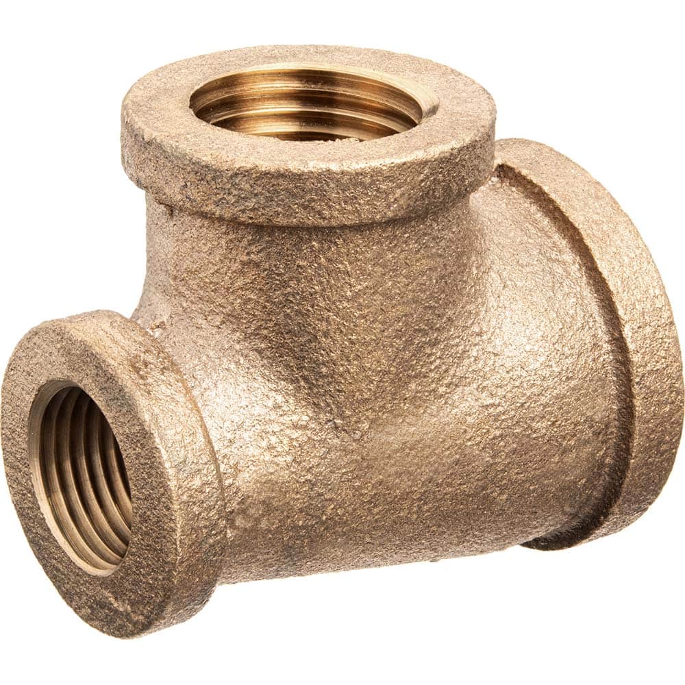 USA Sealing - Brass & Chrome Pipe Fittings; Type: Dual Reducing Tee ; Fitting Size: 1-1/4 x 3/4 x 1 ; End Connections: FNPT x FNPT x FNPT ; Material: Brass ; Pressure Rating (psi): 125 ; Finish/Coating: Uncoated - Exact Tooling